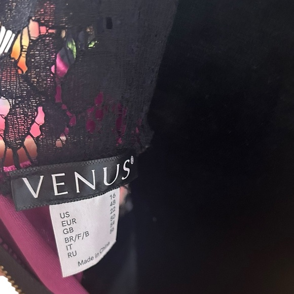 Venus Velvet & Lace Purple Black Dress sz 16 - Picture 4 of 6